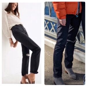 Madewell Perfect Vintage straight leg Jeans in distressed Roxstone Wash in sz 26